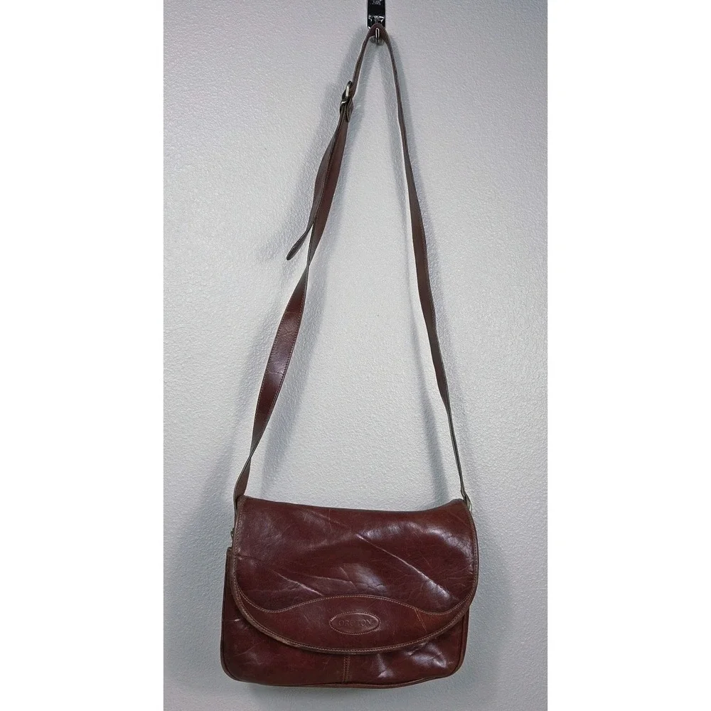 Vintage Oroton Leather Messenger Bag Made in Australia Brown Crossbody Satchel